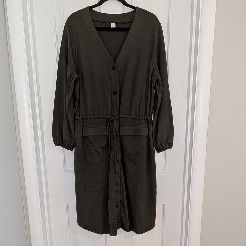 Old‎ Navy Womens Utility Dress EXTRA LARGE Minimal Pockets Full Button Casual